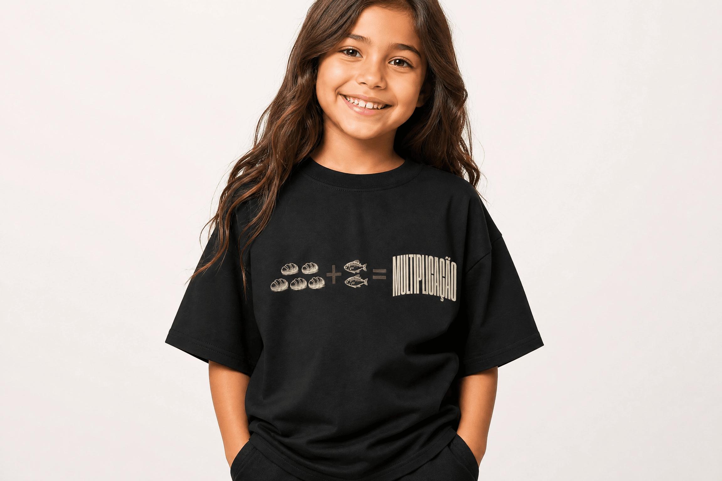 Camiseta Multiplicação Preta · Infantil