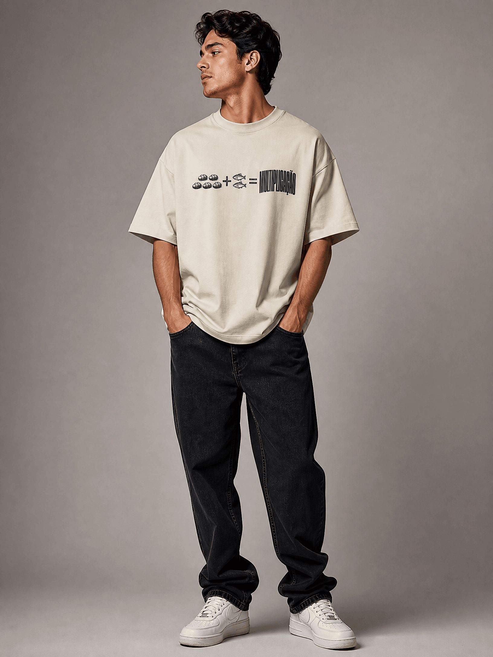 Camiseta Multiplicação Off-White · Masculino